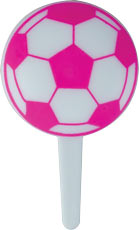 Pink and White Soccer Ball Cupcake Picks (12ct)