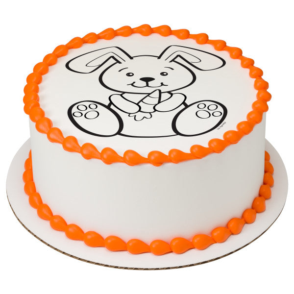 Paintable Easter Bunny Edible Cake Topper Image