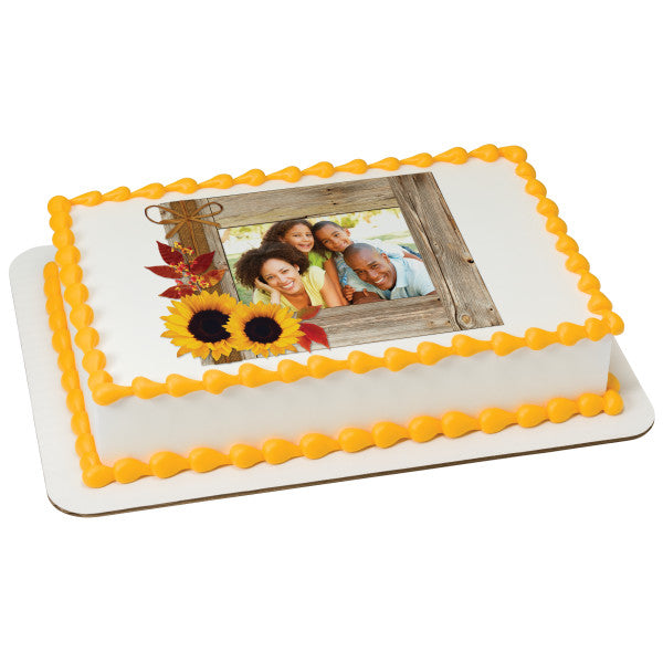 A Birthday Place - Cake Toppers - Rustic Fall Edible Cake Topper Frame