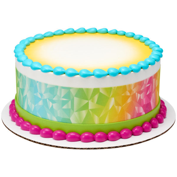 Rainbow Prism Edible Cake Topper Image Strips
