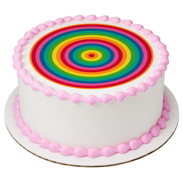 Rainbow Edible Cake Topper Image