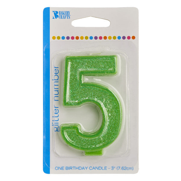 5 Glitter Numeral Candle