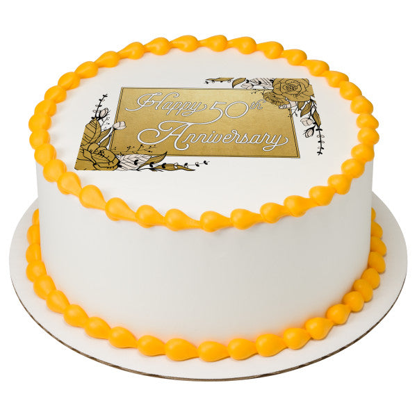 50th Anniversary Edible Cake Topper Image