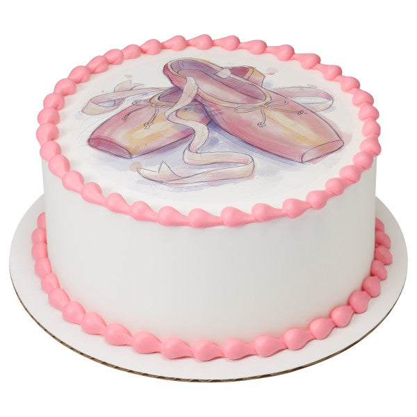 Ballerina Slippers Edible Cake Topper Image