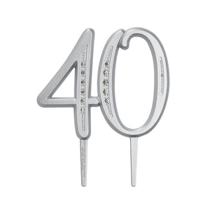 A Birthday Place - Cake Toppers - "40" Diamond Milestone Monogram