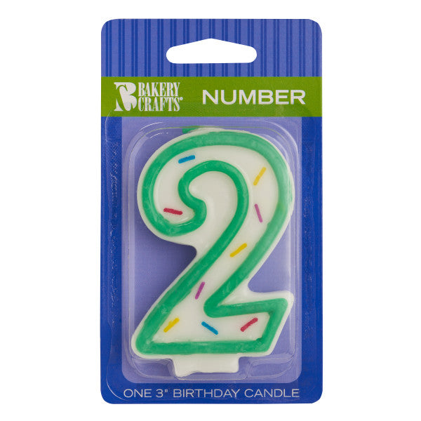 A Birthday Place - Cake Toppers - Numeral "2" Sprinkle Candles