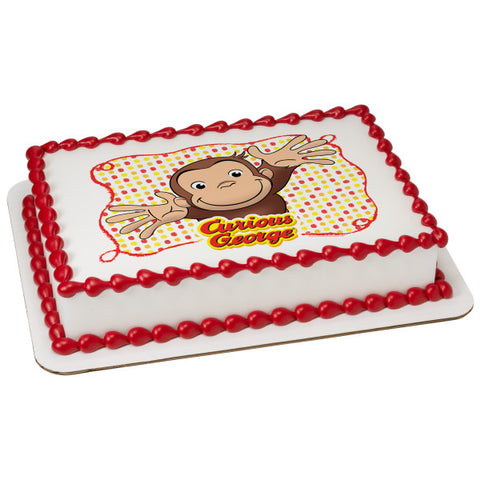 Curious George® Let's Celebrate Edible Cake Topper Image