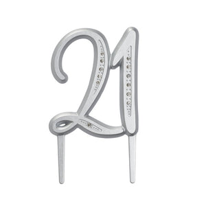 A Birthday Place - Cake Toppers - "21" Diamond Milestone Monogram