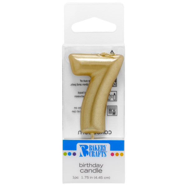 7 Mini Gold Numeral Candles