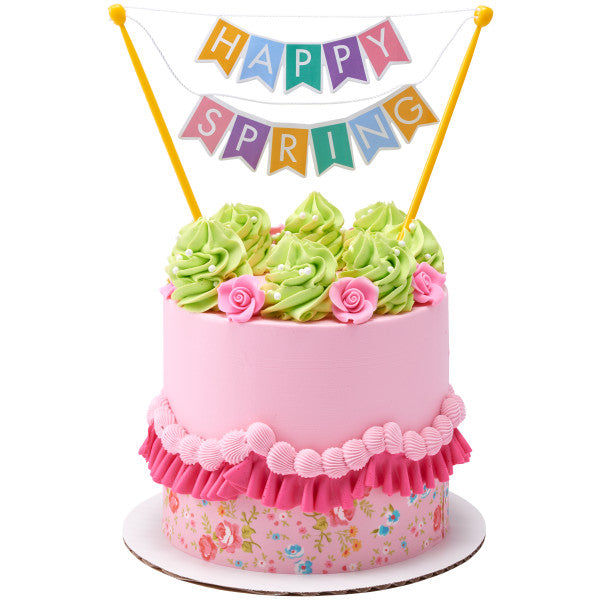 Tiras de imágenes comestibles para decoración de tartas con estampado de florecitas rosas