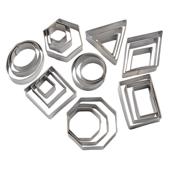 Geometric Shapes Assorted Sizes, 24-Piece Set Cutters/Molds
