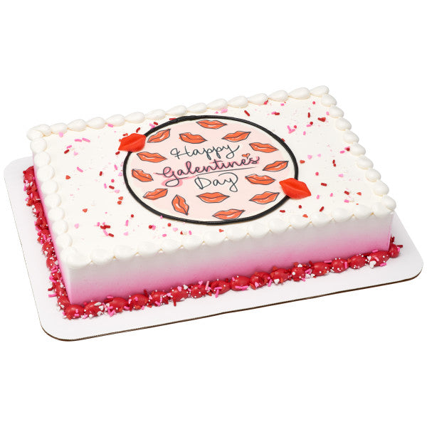 Happy Galentine's Day Edible Cake Topper Image