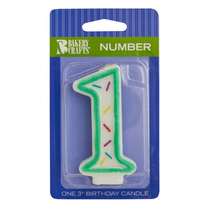 A Birthday Place - Cake Toppers - Numeral "1" Sprinkle Candles