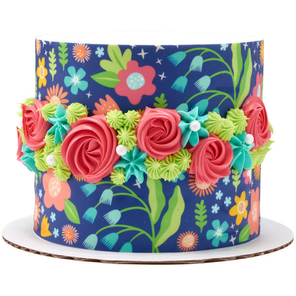 Spring Evening Florals Edible Cake Topper Image Strips