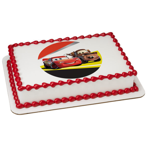 Disney and Pixar Cars Lightning McQueen & Mater Edible Cake Topper Image