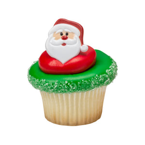 Santa Face Cupcake Rings