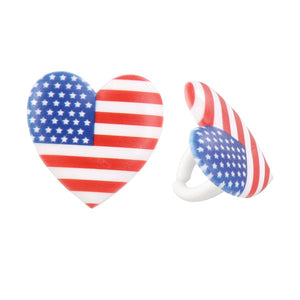 A Birthday Place - Cake Toppers - I Love the USA Cupcake Rings