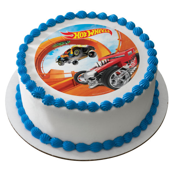 A Birthday Place - Cake Toppers - Hot Wheels Steer Clear Edible Cake Topper Image