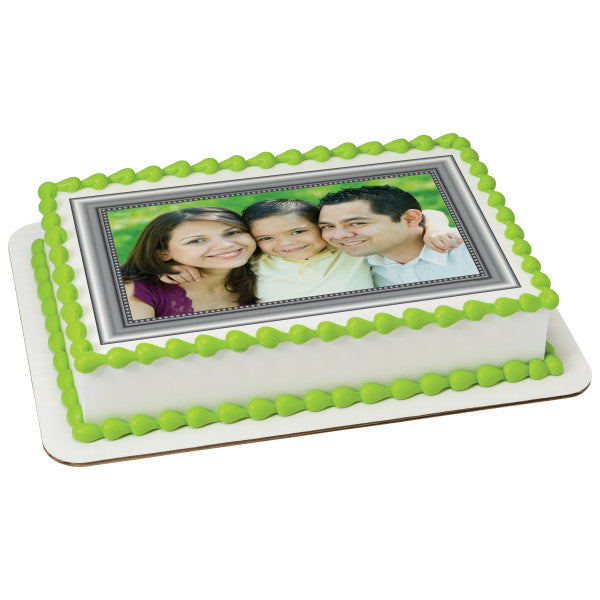 A Birthday Place - Cake Toppers - Silver Frame Edible Cake Topper Frame