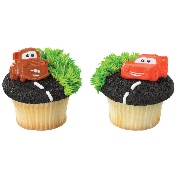 A Birthday Place - Cake Toppers - Cars Mater & McQueen Cupcake Rings