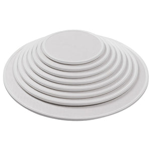 Cake Board 14" Round White 0.4" Thick with Trim - Clearance, minor damage