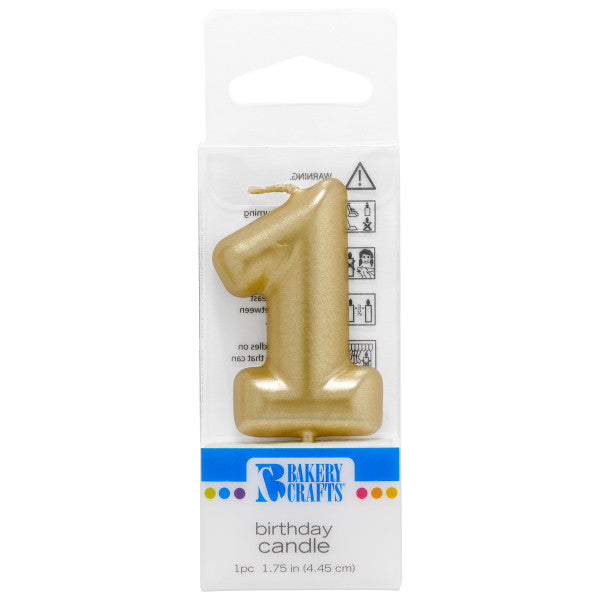1 Mini Gold Numeral Candles