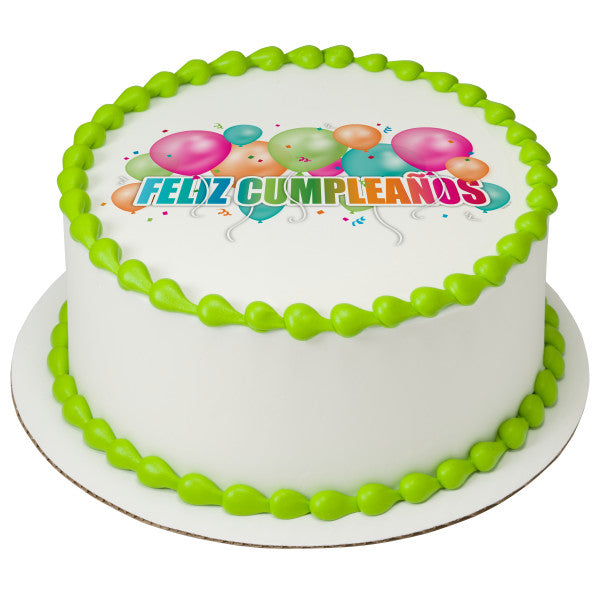 Feliz Cumpleaños Edible Cake Topper Image