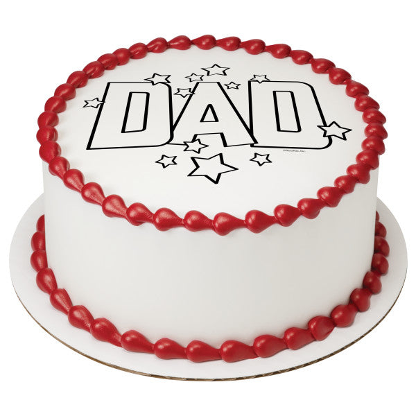 Paintable Dad Edible Cake Topper Image