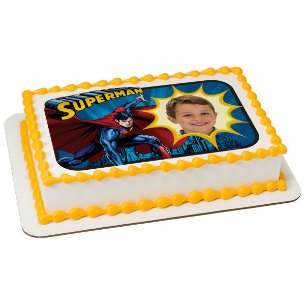 Superman™ Saves the Day Edible Cake Topper Image Frame