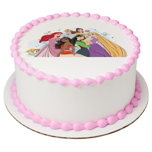 Disney Princess Together Edible Cake Topper Image