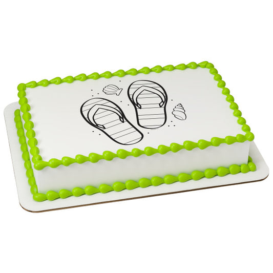 Paintable Flip Flops Edible Cake Topper Image