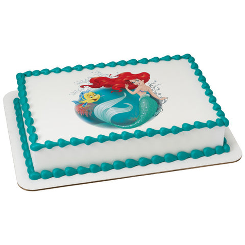 A Birthday Place - Cake Toppers - Disney Princess The Little Mermaid Make A Splash Edible Cake Topper Image