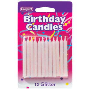 White Glitter Smooth & Spiral Candles