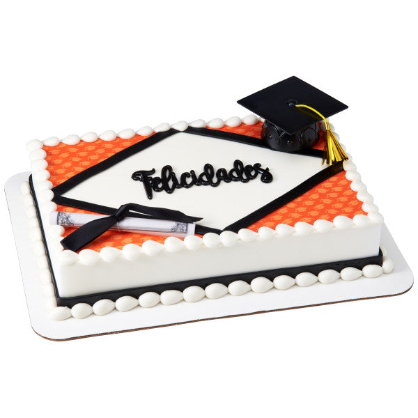 Red Grad Hat Edible Cake Topper Image
