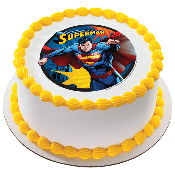 Superman™ Up, Up and Away Edible Cake Topper Image