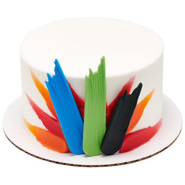 Primary Brushstrokes Sweet Décor™ Edible Decorations