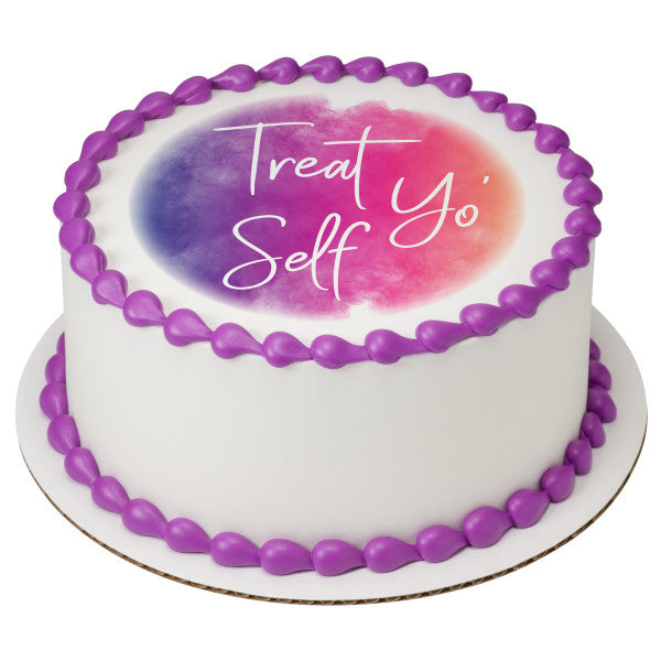 Treat Yo' Self Edible Cake Topper Image