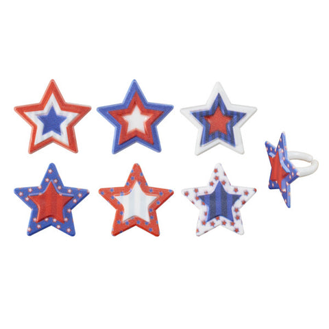 A Birthday Place - Cake Toppers - Printed Star Assortment Cupcake Rings Cupcake Rings