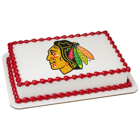 NHL® Chicago Blackhawks Team Edible Cake Topper Image