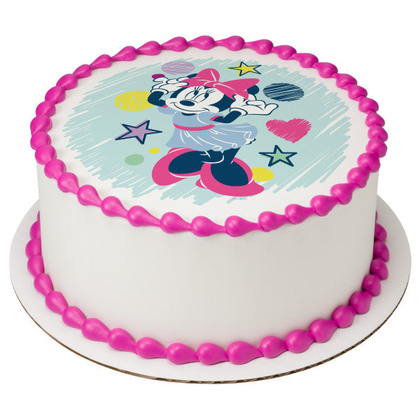Minnie Mouse Sweet and Cute Edible Cake Topper Image