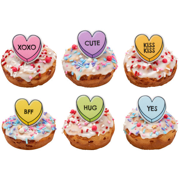 Candy Hearts Cupcake Rings