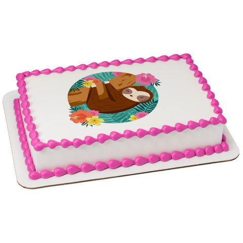 Sloth Edible Cake Topper Image