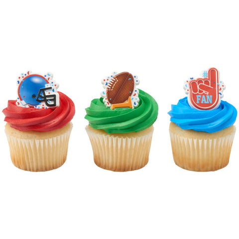 Football Assortment Cupcake Rings