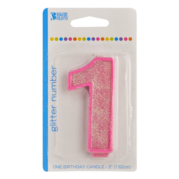 1 Glitter Numeral Candle