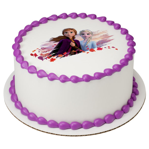Disney Frozen II Elsa and Anna Edible Cake Topper Image