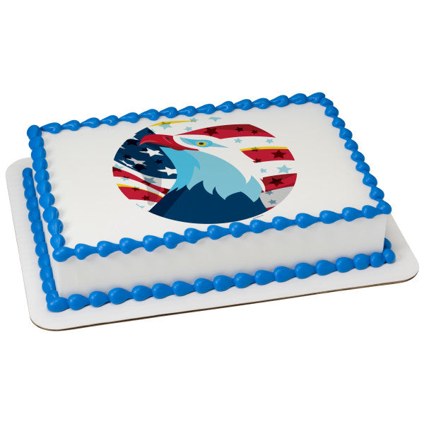 Patriotic Eagle Edible Cake Topper Image