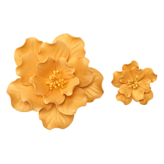Gold Ruffle Flower Gum Paste Flowers