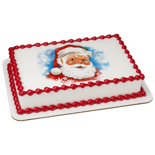 Classic Santa Caucasian Edible Cake Topper Image