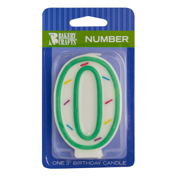 A Birthday Place - Cake Toppers - Numeral "0" Sprinkle Candles