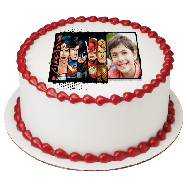 Justice League™ One of the Team Edible Cake Topper Image Frame